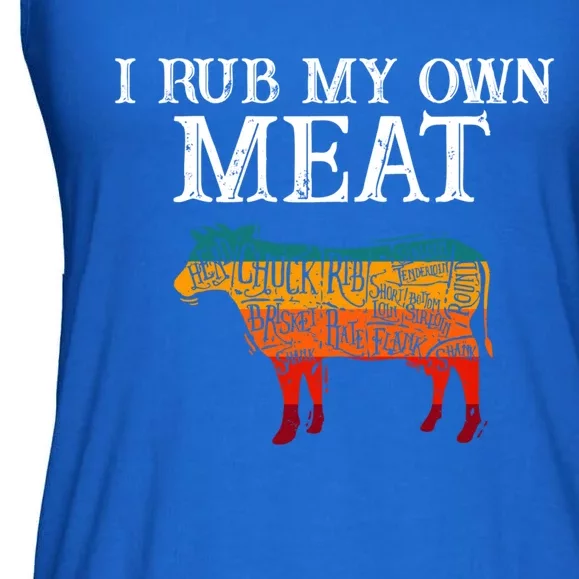 I Rub My Own Meat Cool Gift International Chef's Day Cool Gift Bbq Chef Cook Gif Ladies Essential Flowy Tank