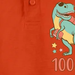 I Roared My Way Through 100 Days Dinosaur Dry Zone Grid Performance Polo