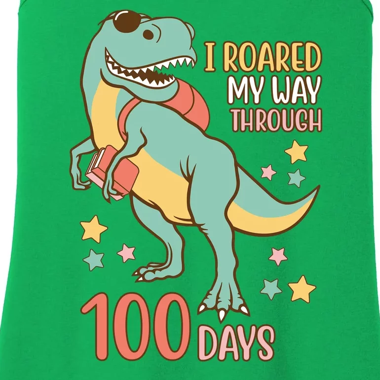 I Roared My Way Through 100 Days Dinosaur Ladies Essential Tank