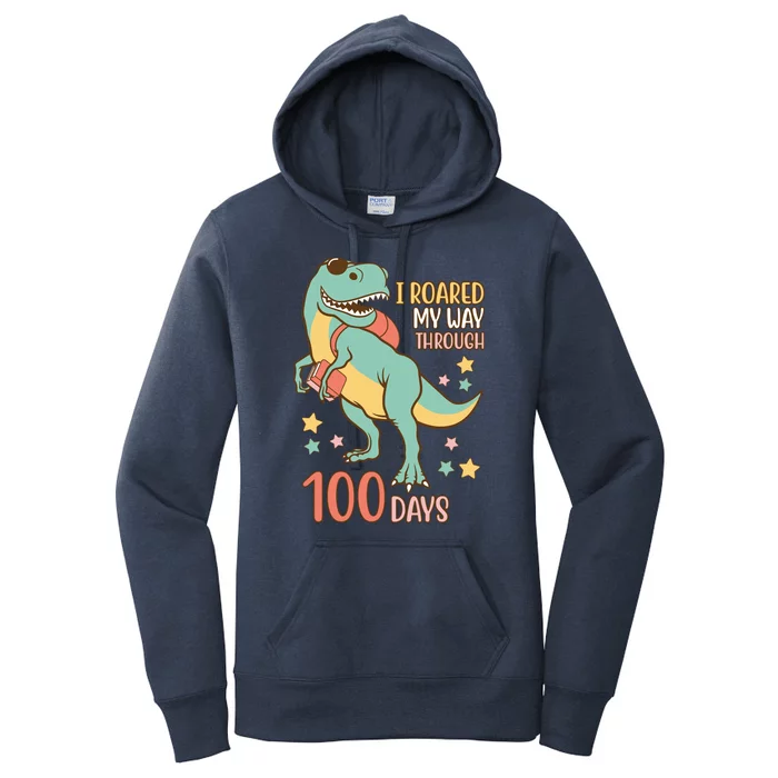 I Roared My Way Through 100 Days Dinosaur Women's Pullover Hoodie