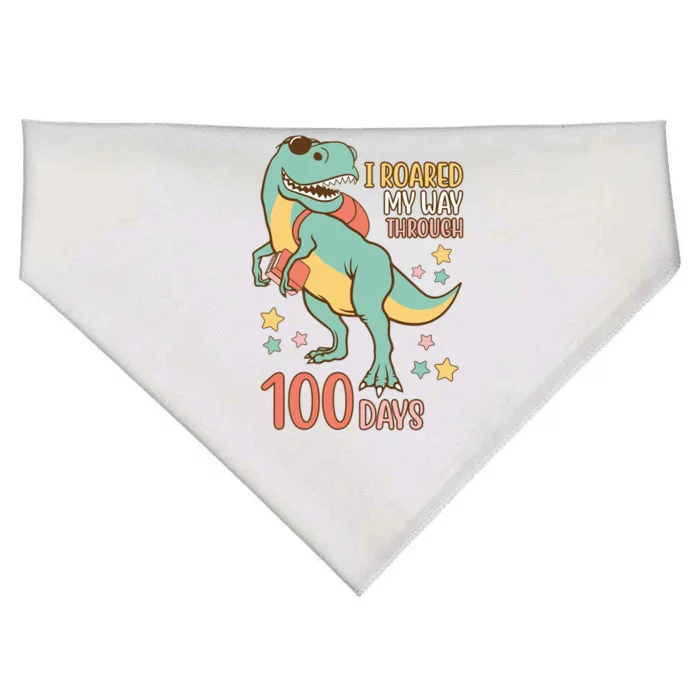 I Roared My Way Through 100 Days Dinosaur USA-Made Doggie Bandana