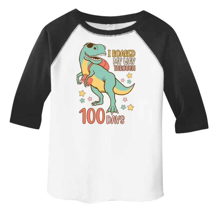 I Roared My Way Through 100 Days Dinosaur Toddler Fine Jersey T-Shirt