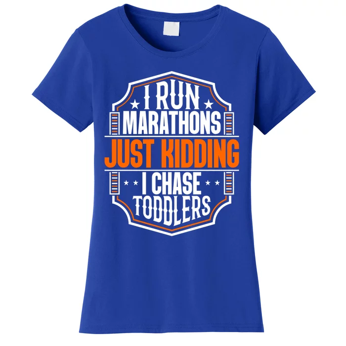 I Run Marathons Just Ding Chase Funny Mom Gift Women's T-Shirt