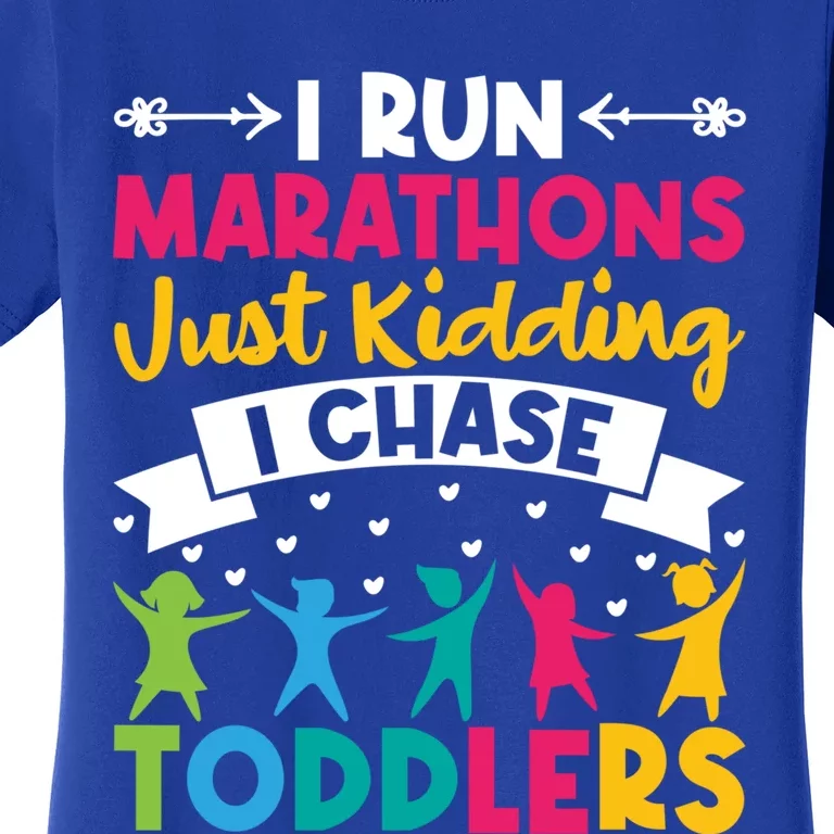 I Run Marathons Just Ding Chase Teacher Mom Gift Women's T-Shirt