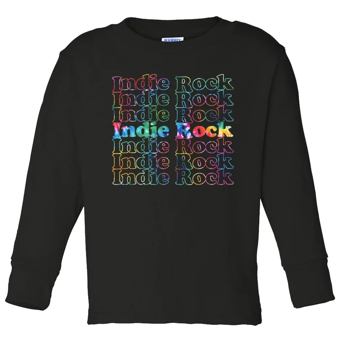 Indie Rock Music Tie Dye Toddler Long Sleeve Shirt