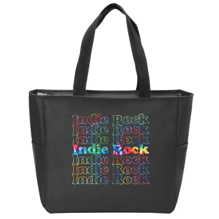 Indie Rock Music Tie Dye Zip Tote Bag