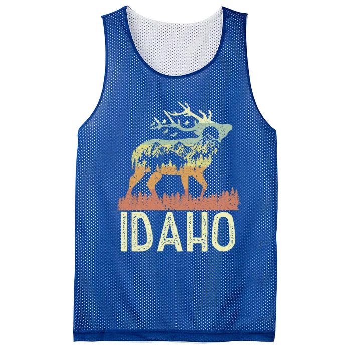 Idaho Retro Mountain Vintage Elk Hiking Gift Great Gift Mesh Reversible Basketball Jersey Tank