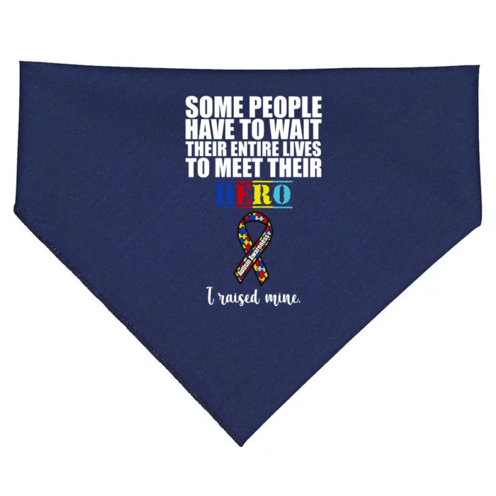 I Raised My Hero Autism Awareness Quote USA-Made Doggie Bandana