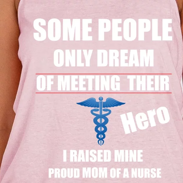 I Raised My Hero Proud Mom Of A Nurse Nursing Rn Mother Mama Gift Women's Knotted Racerback Tank