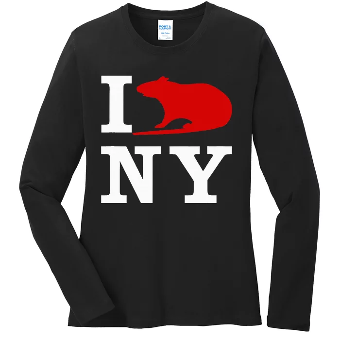 I Rat NY I Love Rats Funny New York Ladies Long Sleeve Shirt