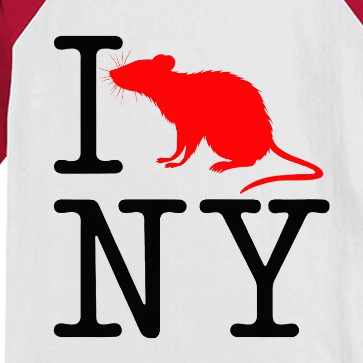 I Rat NY I Love Rats New York Funny Kids Colorblock Raglan Jersey