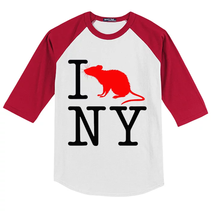 I Rat NY I Love Rats New York Funny Kids Colorblock Raglan Jersey