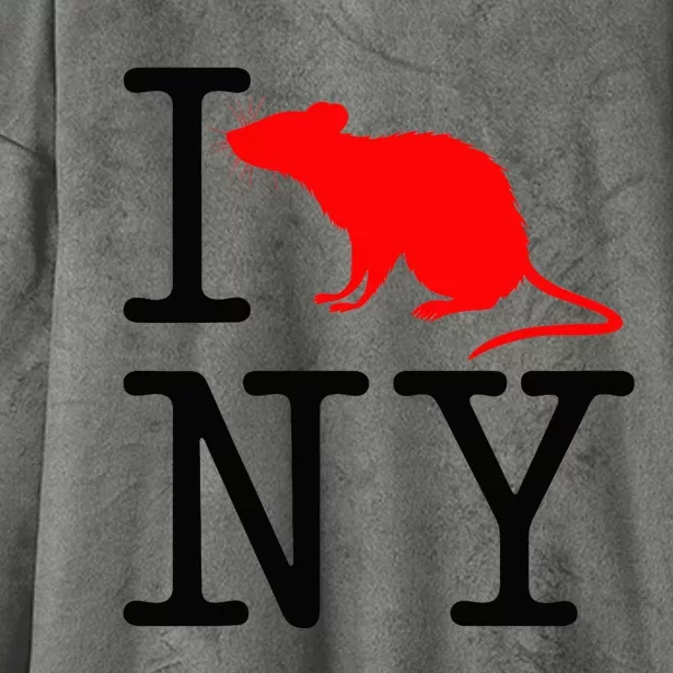 I Rat NY I Love Rats New York Funny Hooded Wearable Blanket