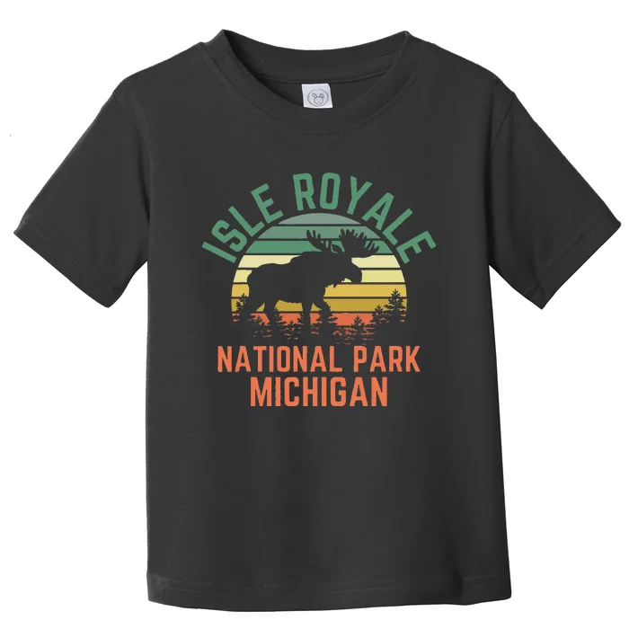 Isle Royale National Park Michigan Moose Hiking Nature Retro Toddler T-Shirt