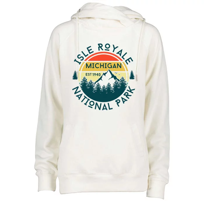 Isle Royale National Park Michigan Nature Hiking Womens Funnel Neck Pullover Hood