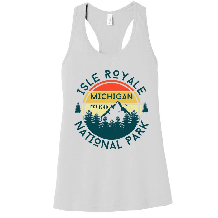 Isle Royale National Park Michigan Nature Hiking Women's Racerback Tank