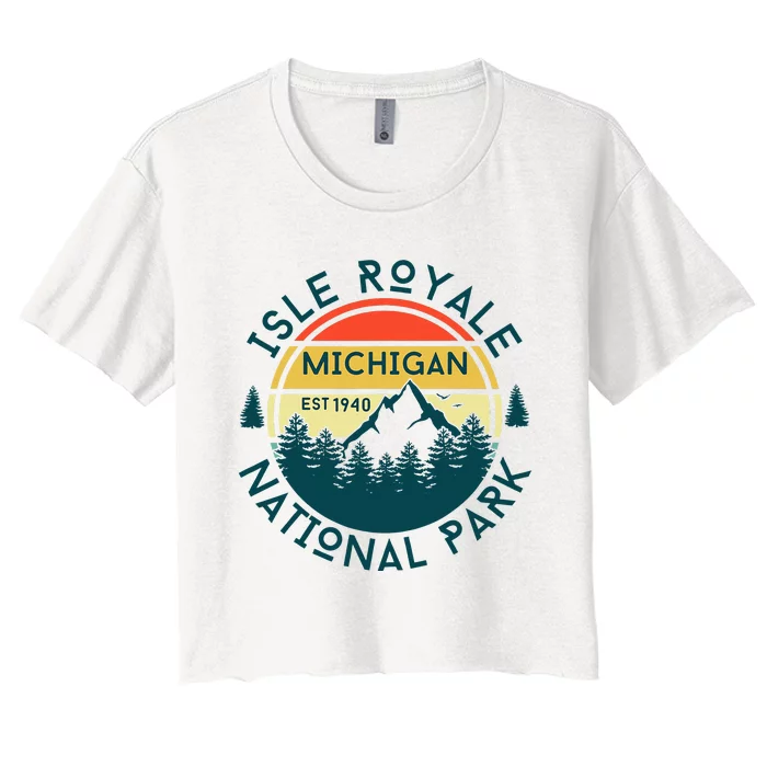 Isle Royale National Park Michigan Nature Hiking Women's Crop Top Tee