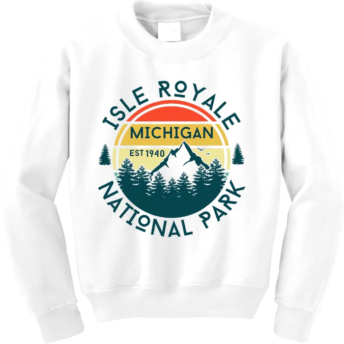 Isle Royale National Park Michigan Nature Hiking Kids Sweatshirt