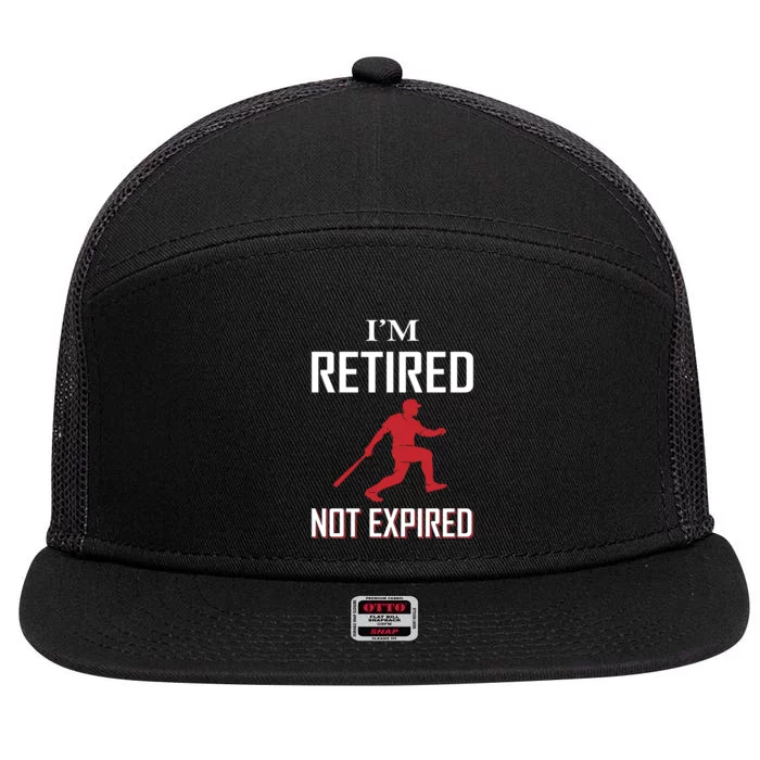 I'm Retired Not Ecpired 7 Panel Mesh Trucker Snapback Hat