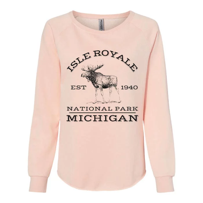 Isle Royale National Park Michigan Moose Hike Outdoors Womens California Wash Sweatshirt