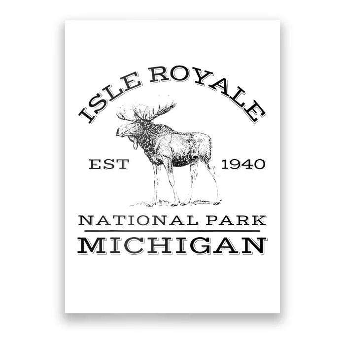 Isle Royale National Park Michigan Moose Hike Outdoors Poster