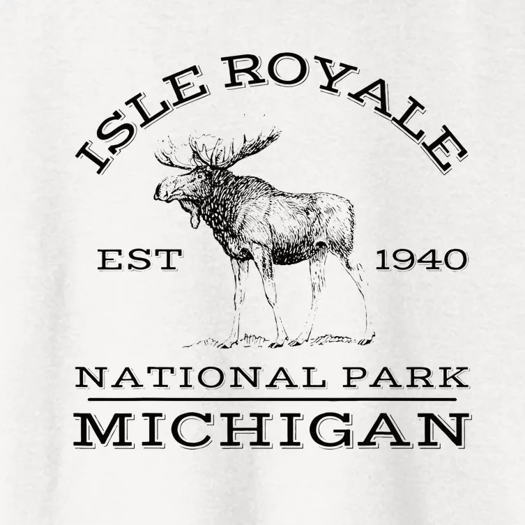 Isle Royale National Park Michigan Moose Hike Outdoors Women's Crop Top Tee