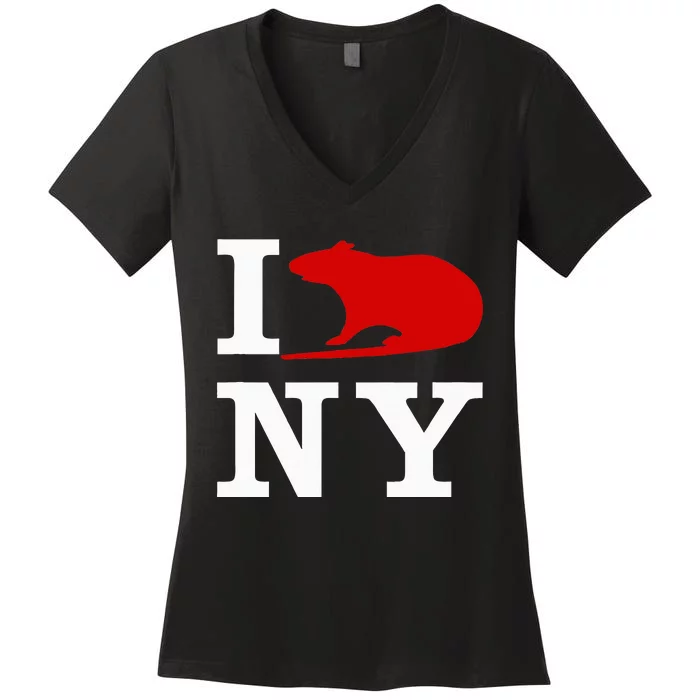 I Rat NY I Love Rats New York Women's V-Neck T-Shirt