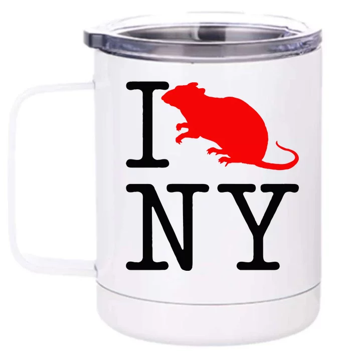 I Rat NY I Love Rats New York Funny Rats Lover Front & Back 12oz Stainless Steel Tumbler Cup