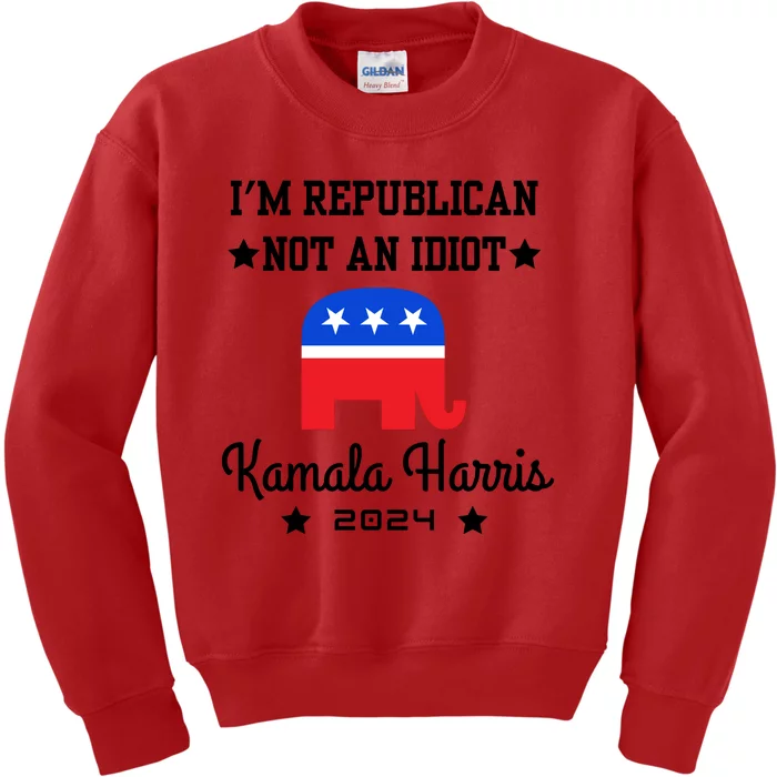 IM Republican Not An Idiot Kamala Harris 2024 Kids Sweatshirt