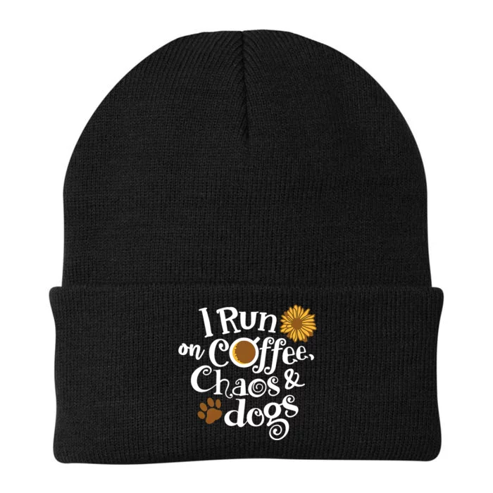 I Run On Coffee Chaos And Dogs Knit Cap Winter Beanie