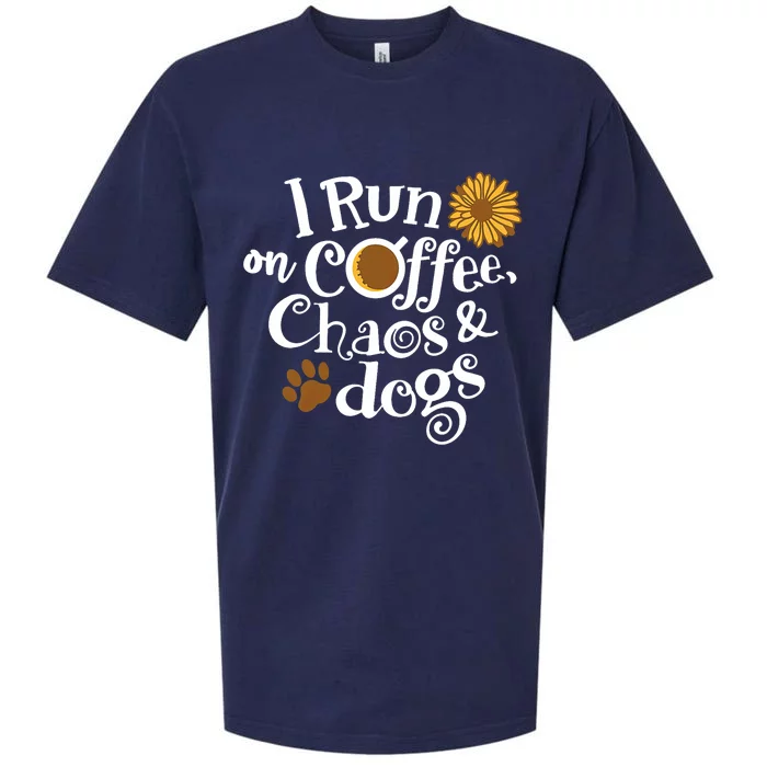 I Run On Coffee Chaos And Dogs Sueded Cloud Jersey T-Shirt