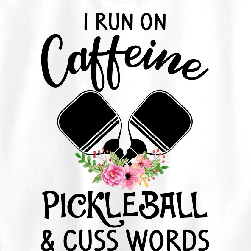 I RUN ON CAFFEINE PICKLEBALL Kids Sweatshirt