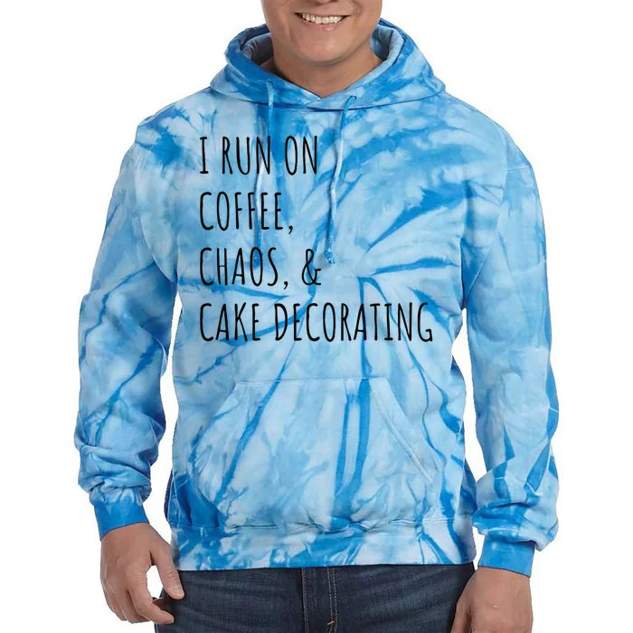 I Run On Coffee Cake Decorating Cute Cake Decorator Baking Tie Dye Hoodie