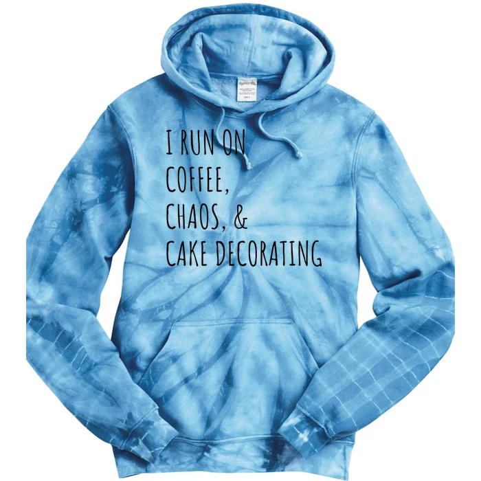 I Run On Coffee Cake Decorating Cute Cake Decorator Baking Tie Dye Hoodie