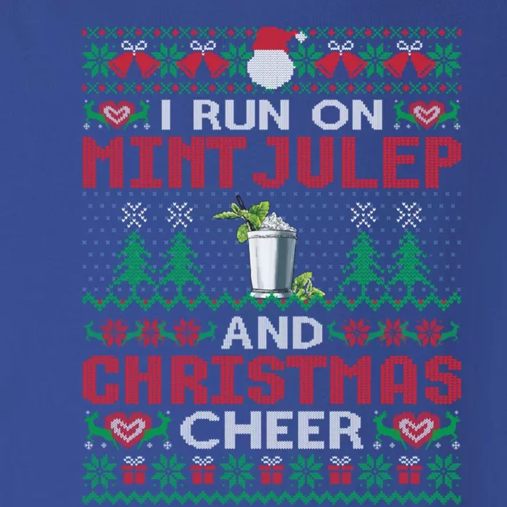 I Run On Mint Julep And Christmas Cheer Cocktail Xmas Gift Toddler Long Sleeve Shirt