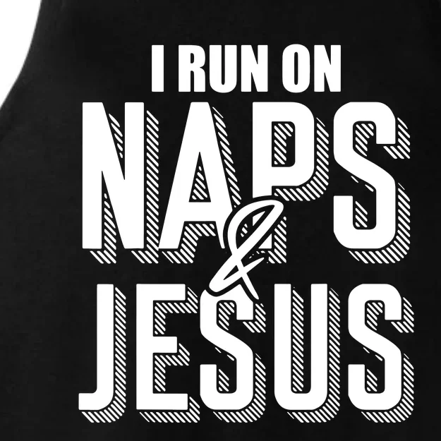 I Run On Naps And Jesus Ladies Tri-Blend Wicking Tank