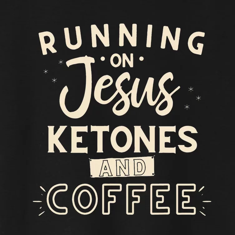 I Run on Coffee and Jesus Funny Christian Faith Women's Crop Top Tee