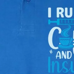 I Run On Coffee And Insulin Blue Cure Diabetes Awareness Meaningful Gift Softstyle Adult Sport Polo