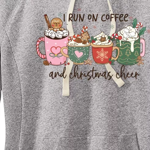 I Run On Coffee And Christmas Cheer Cute Holiday Women's Fleece Hoodie