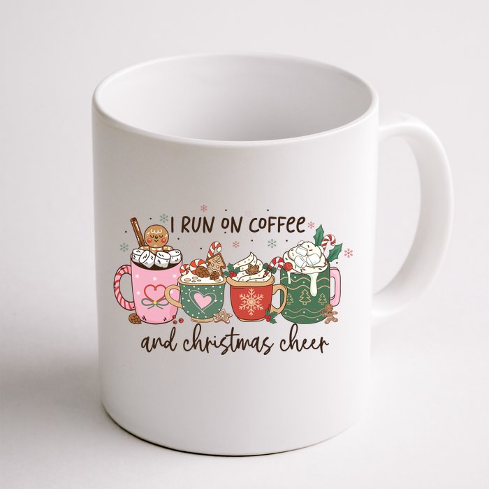 I Run On Coffee And Christmas Cheer Cute Holiday Front & Back Coffee Mug