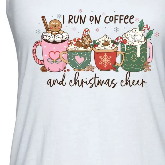 I Run On Coffee And Christmas Cheer Cute Holiday Ladies Essential Flowy Tank