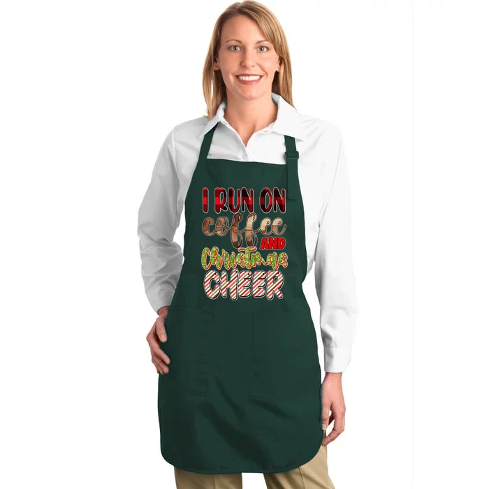 I Run On Coffee And Christmas Cheer Full-Length Apron With Pocket