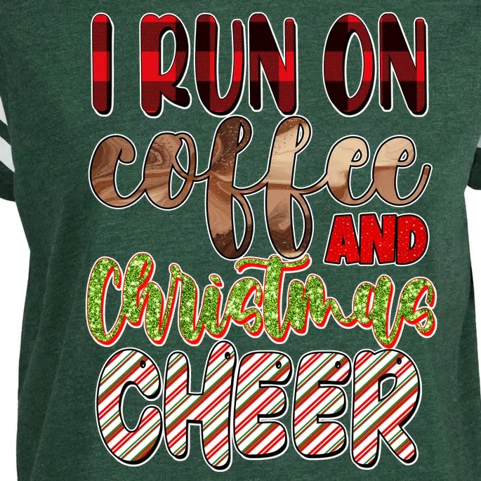 I Run On Coffee And Christmas Cheer Enza Ladies Jersey Football T-Shirt