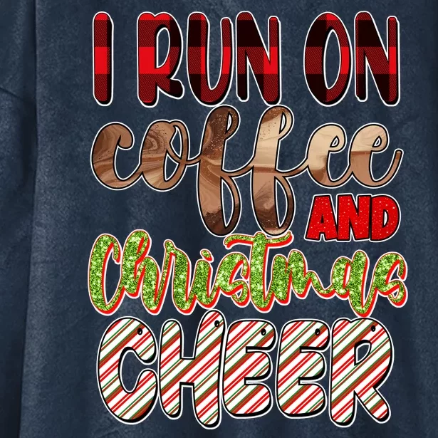 I Run On Coffee And Christmas Cheer Hooded Wearable Blanket