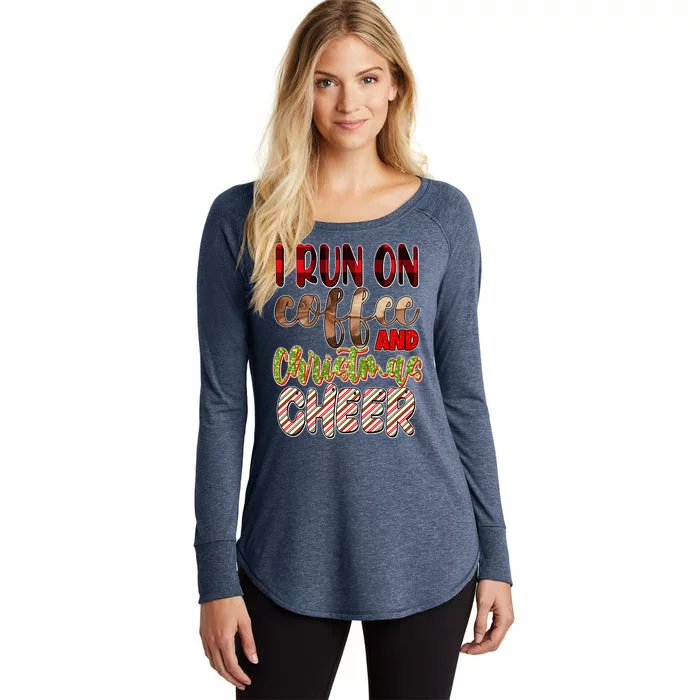 I Run On Coffee And Christmas Cheer Women's Perfect Tri Tunic Long Sleeve Shirt