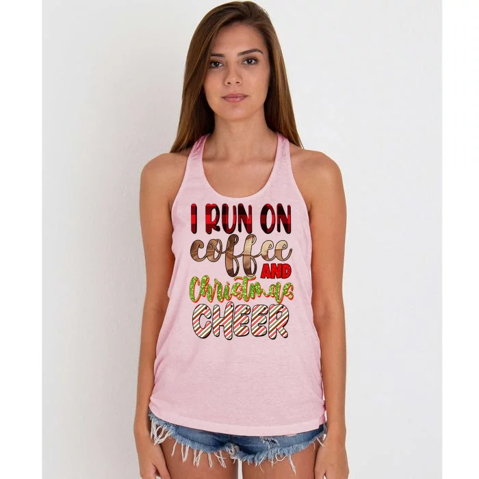 I Run On Coffee And Christmas Cheer Women's Knotted Racerback Tank