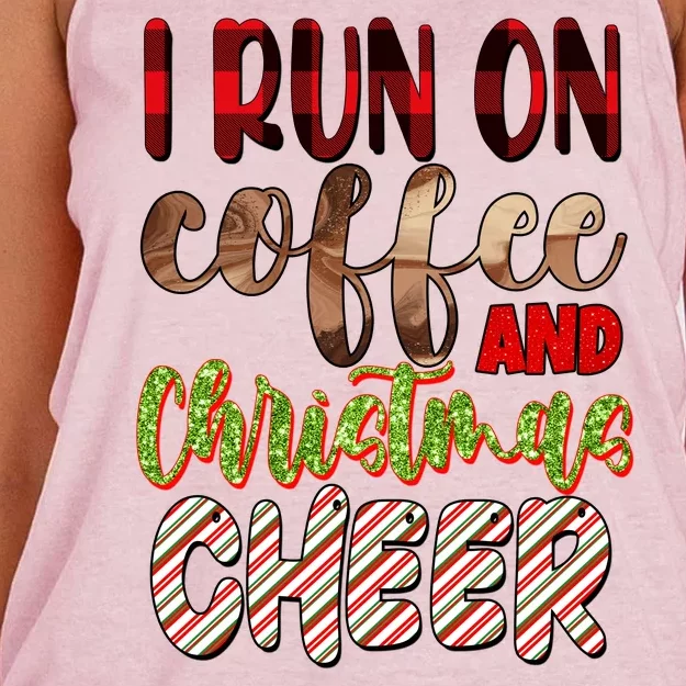 I Run On Coffee And Christmas Cheer Women's Knotted Racerback Tank