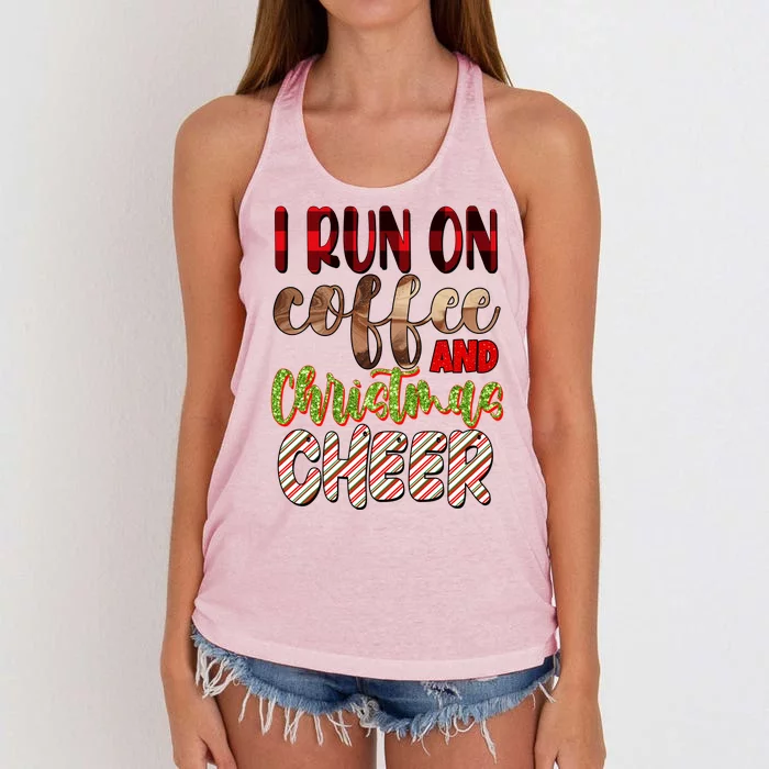 I Run On Coffee And Christmas Cheer Women's Knotted Racerback Tank