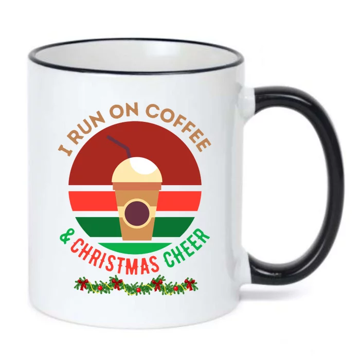 I Run On Coffee And Christmas Cheer Black Color Changing Mug