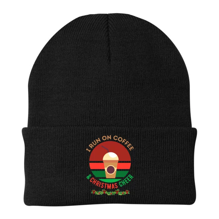 I Run On Coffee And Christmas Cheer Knit Cap Winter Beanie